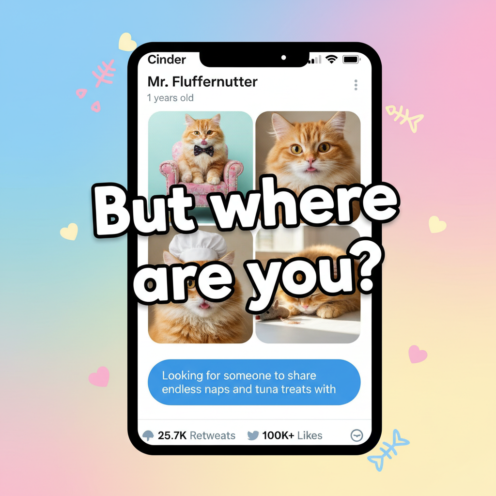 Matched with someone who only posts pics of their cat. The cat is cute, but where are YOU?