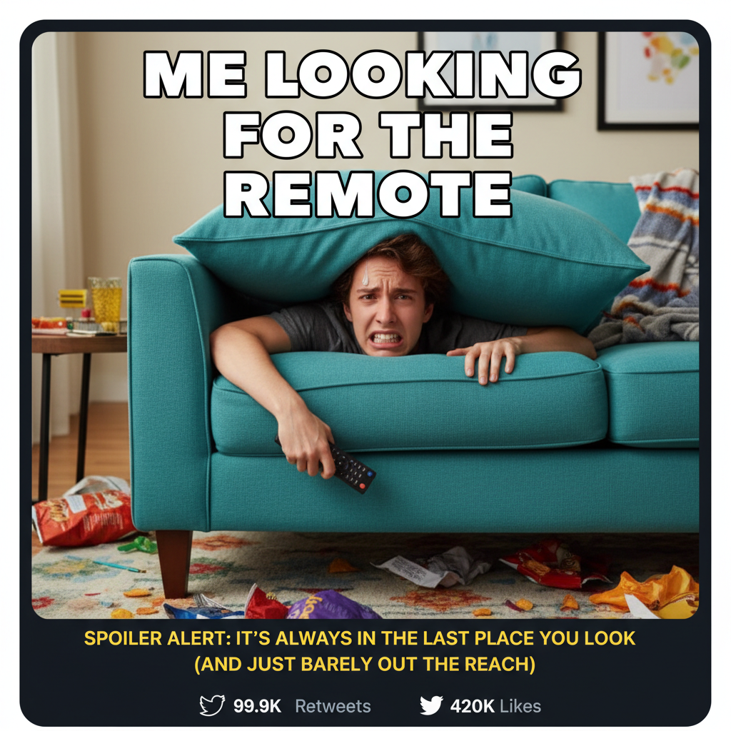 Friday night plans: Netflix & chill. Reality: Still trying to find the remote. #Adulting