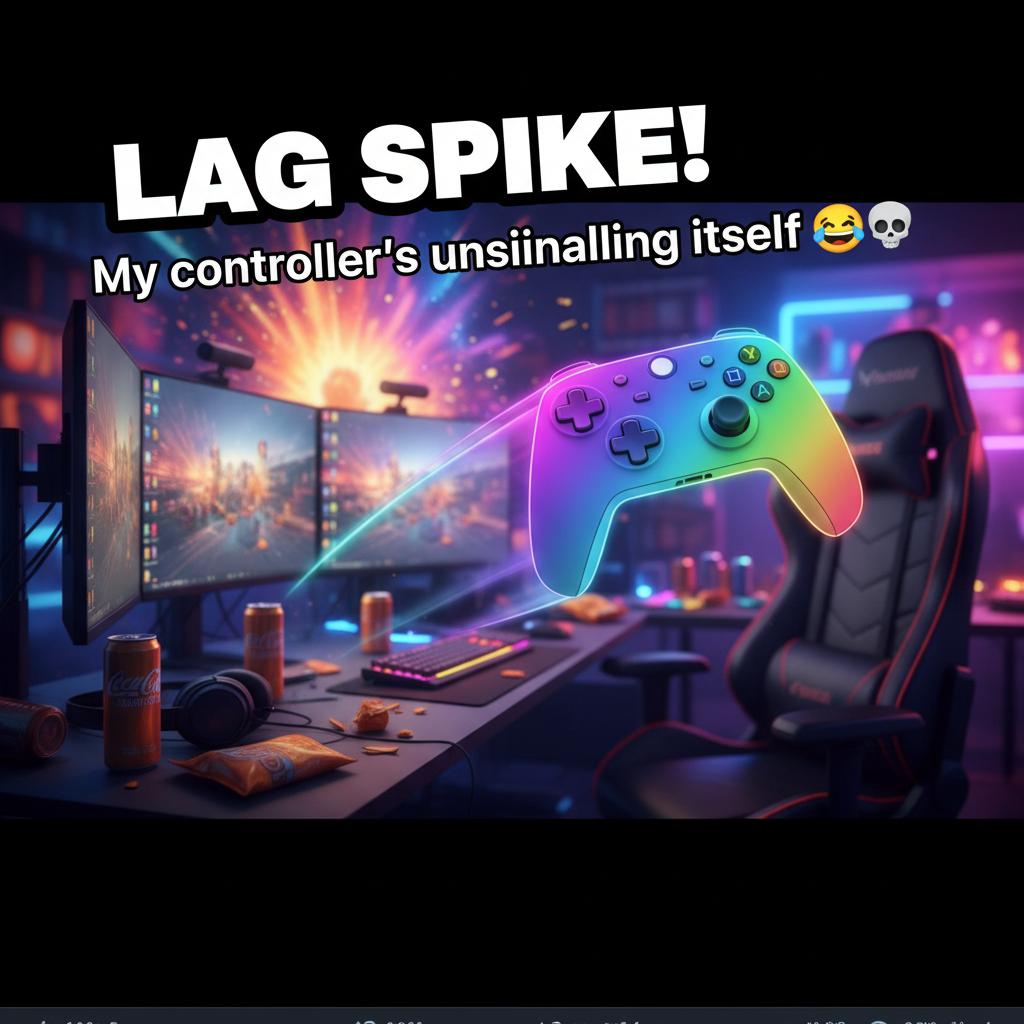 My gaming rage moments are basically an Olympic sport. My controller just got a gold medal for 'flight'.