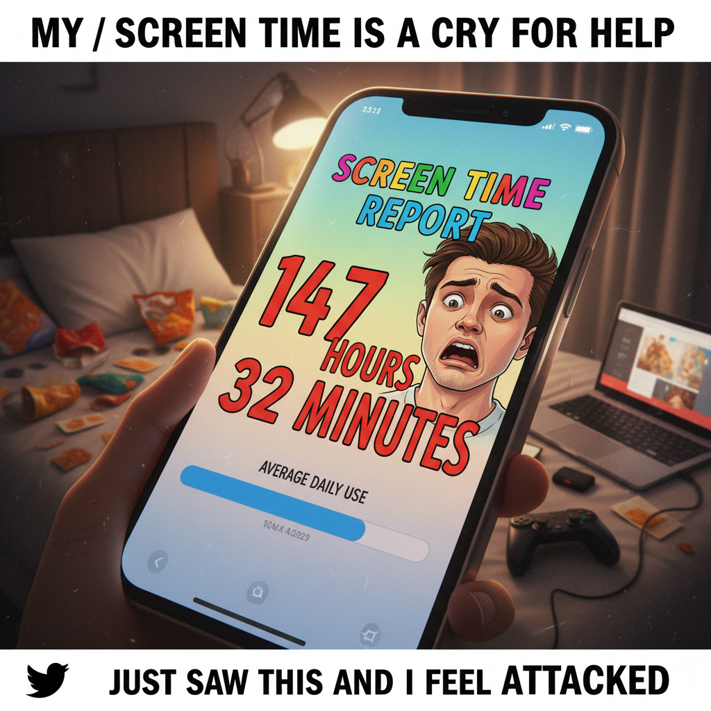 My screen time report is basically a memoir of my life. Send help (and memes).