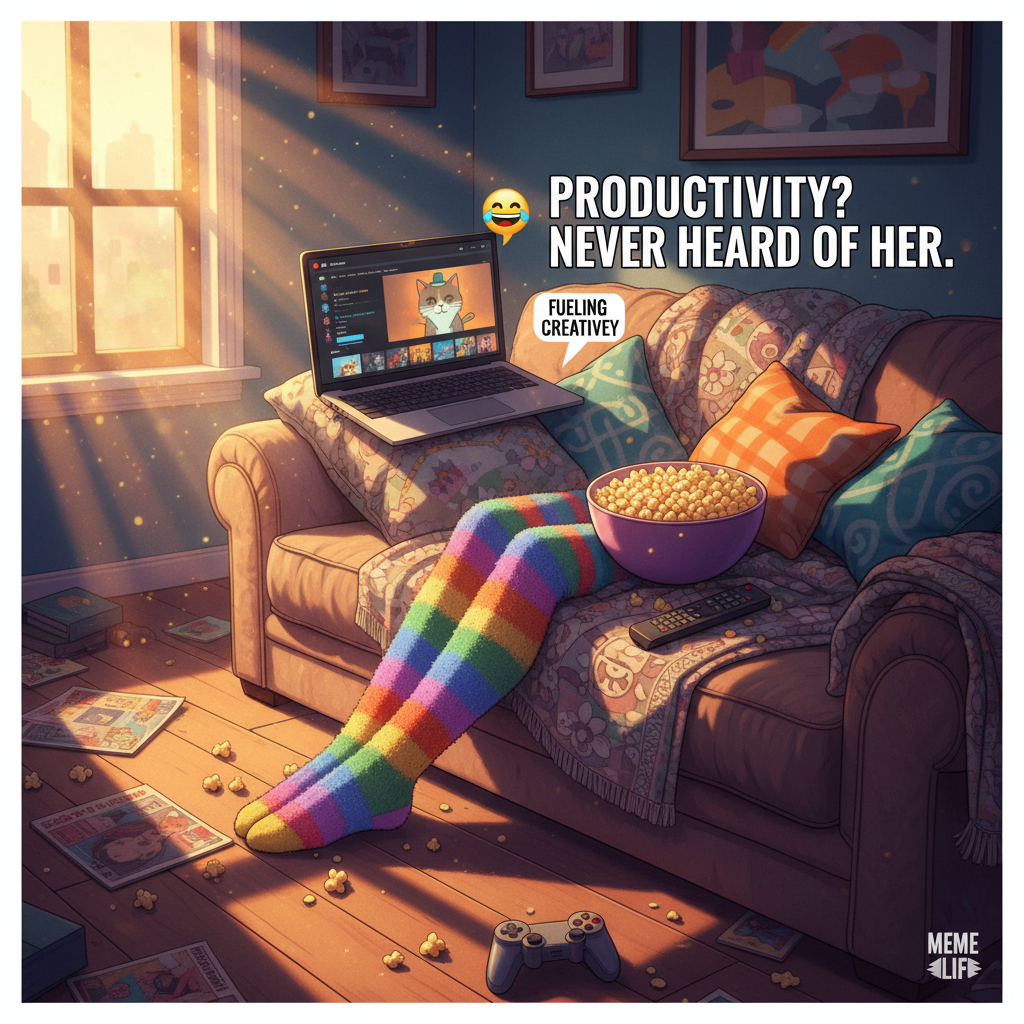 My weekend plans involve 90% snacks and 10% pretending I'll be productive.