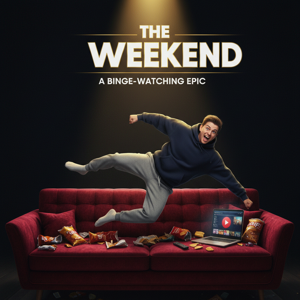 My weekend plans: starring me, my couch, and a 12-hour movie marathon.