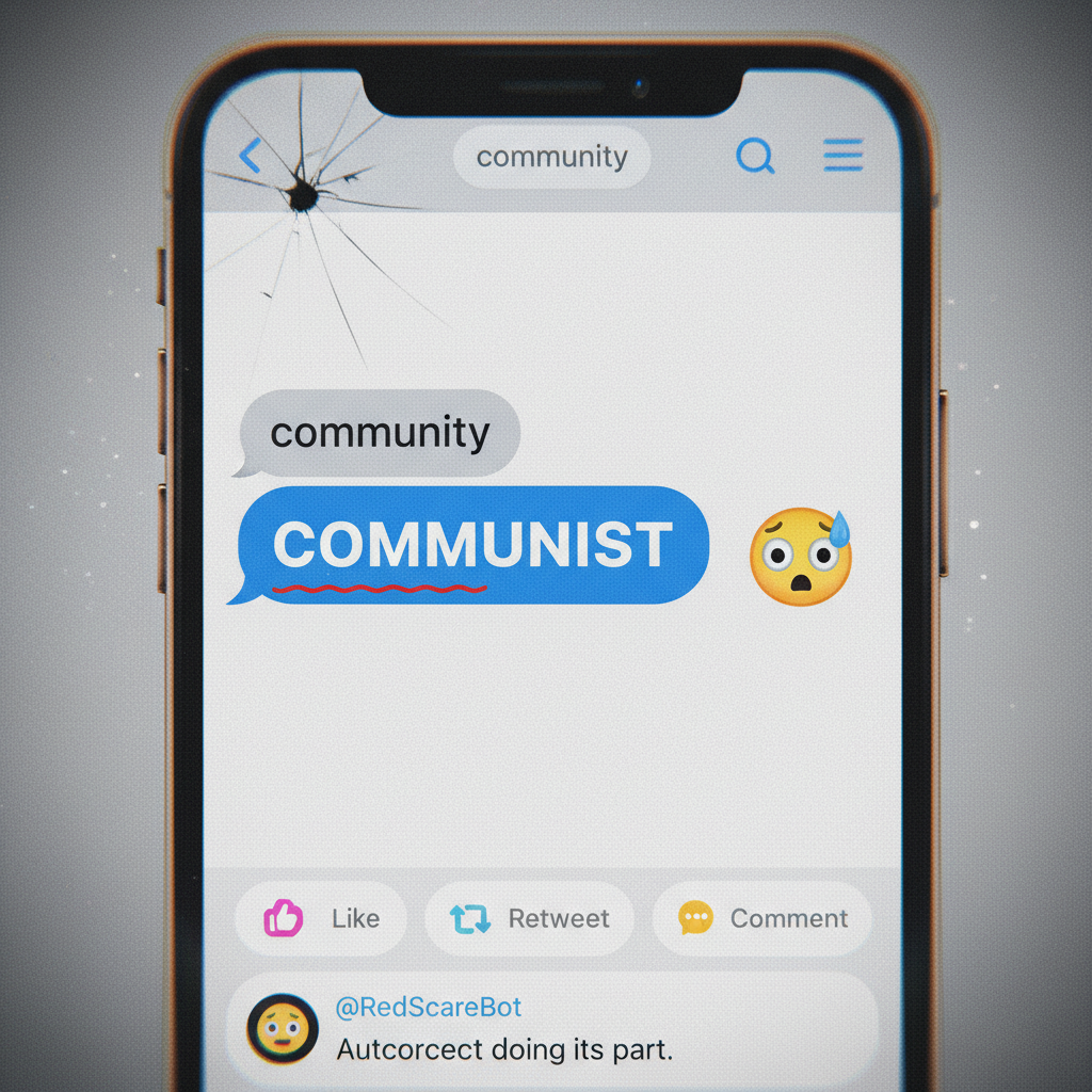 Autocorrect changed 'I'm coming' to 'I'm communist' in a work email. Send help. And a new job.