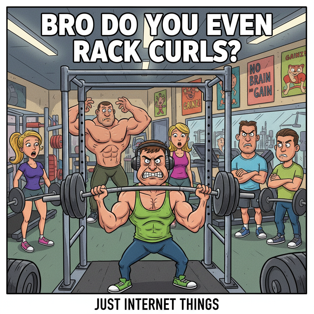 Just saw someone curling in the squat rack. The gym gods are weeping.