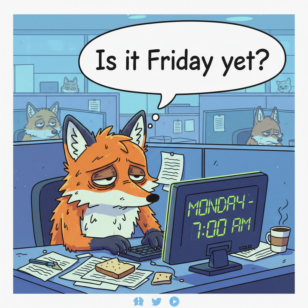 My brain on Monday morning: 'Is it Friday yet?'