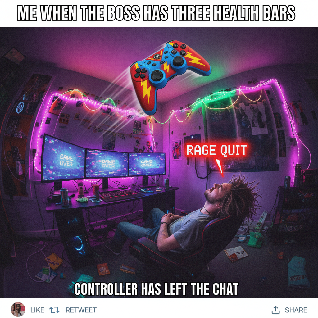 Lost to a level 1 bot. My controller is now in orbit.