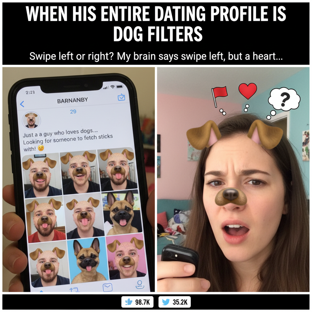 Matched with someone who only uses dog filters. Is this a red flag or my soulmate?