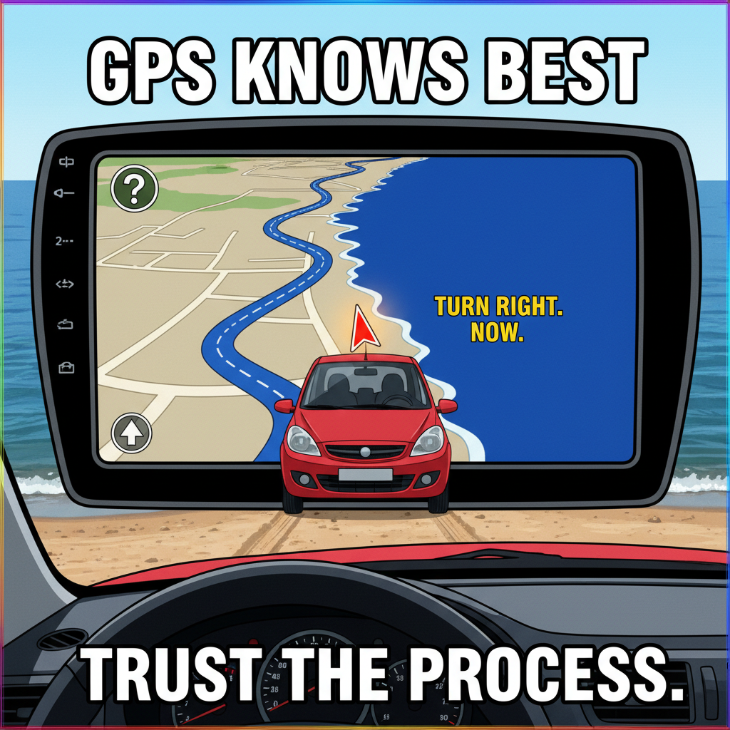 My GPS just told me to turn left into a lake. Send help (and a boat).