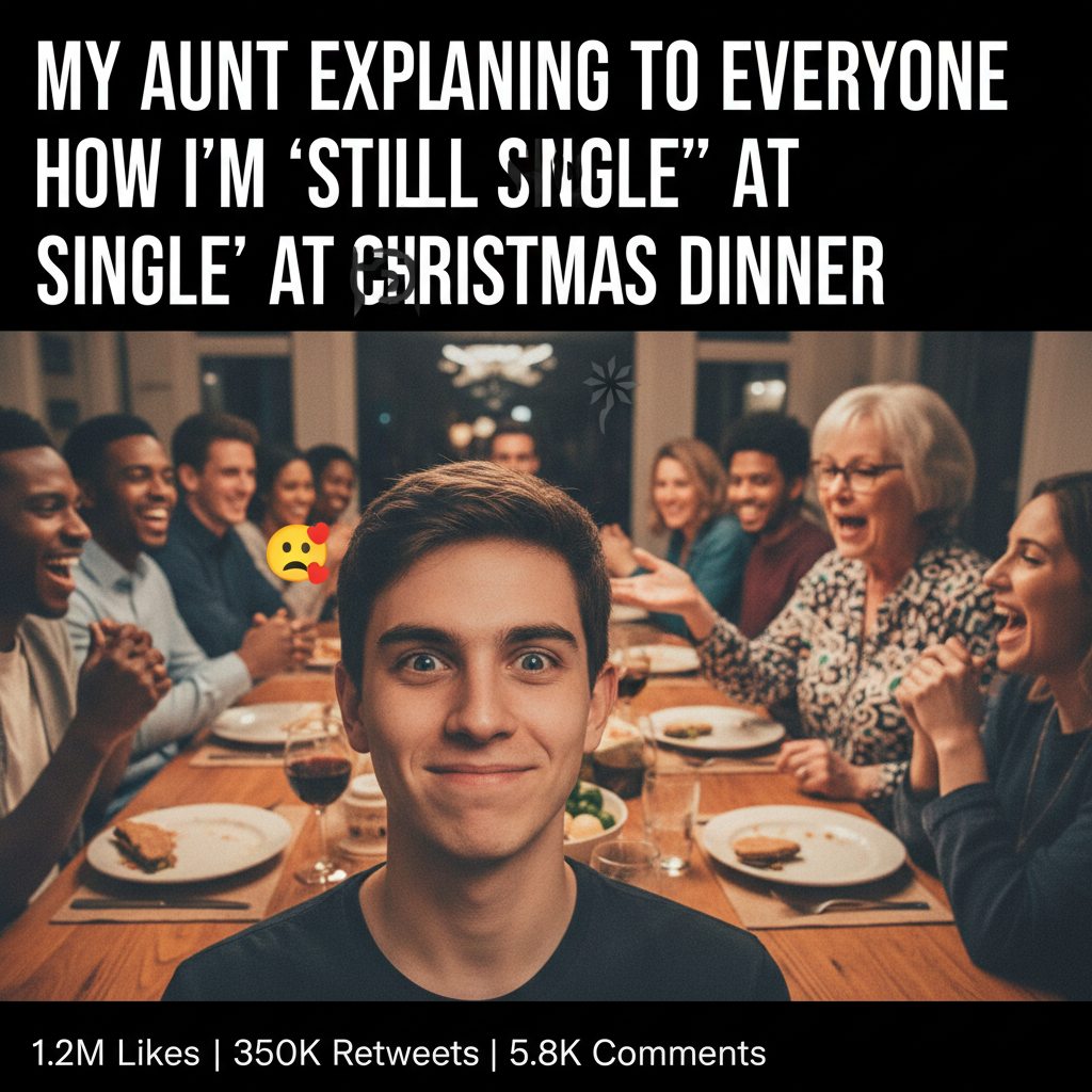 My aunt just asked if I'm 'still single' for the 5th time. It's only appetizers.