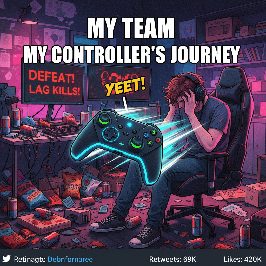 Lost to a level 1 bot. My controller is now in orbit. #GamingRage