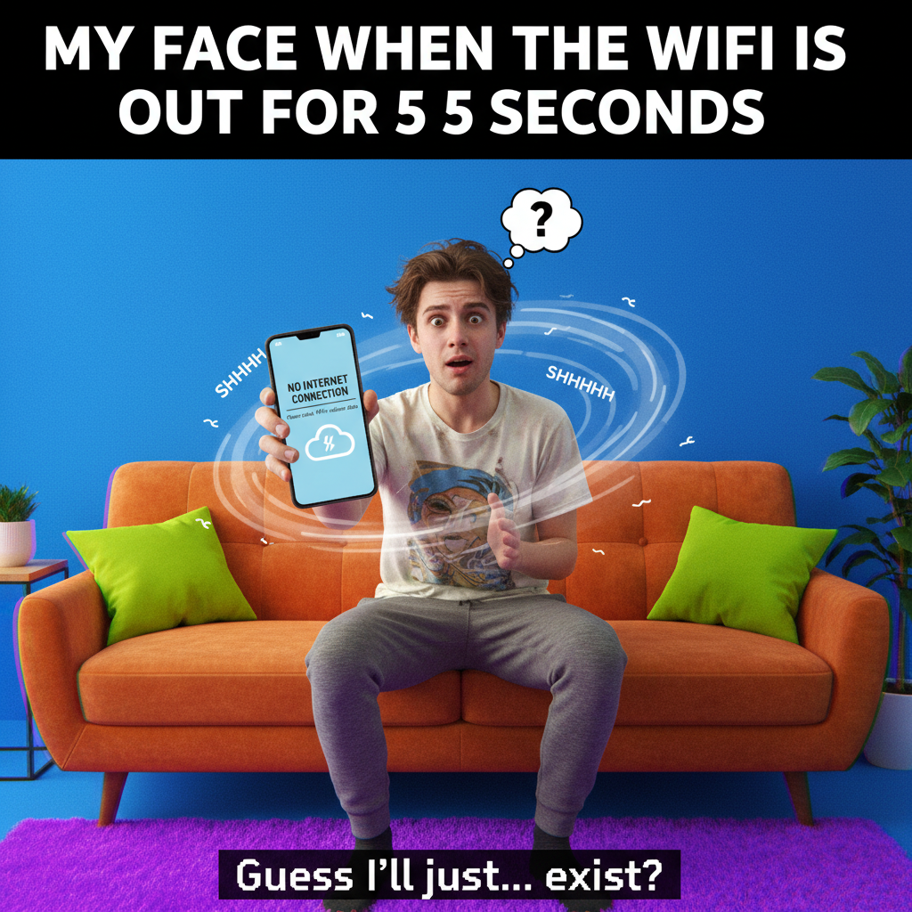 The WiFi just went down. Guess I'll read a book or talk to my family. The horror.