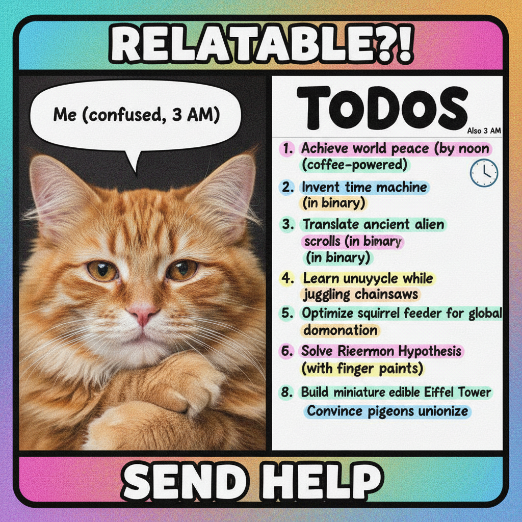 My brain on Monday morning vs. my to-do list. Send coffee and existential dread.