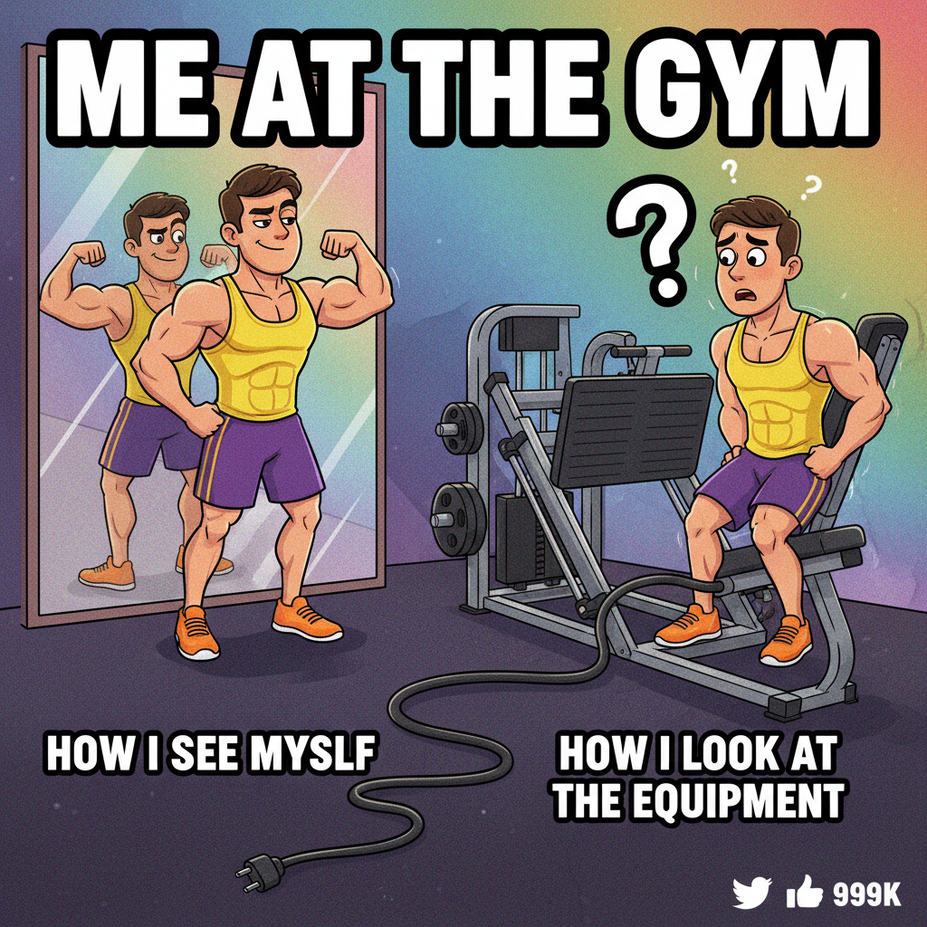 Me at the gym: 'I'm a fitness icon!' Also me: 'Is this machine plugged in?'