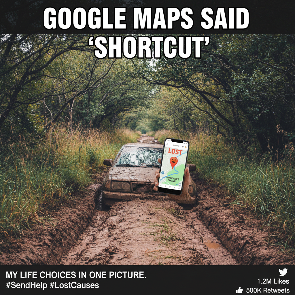 Road trip rule #1: Never trust the 'short cut' Google Maps finds in the middle of nowhere.