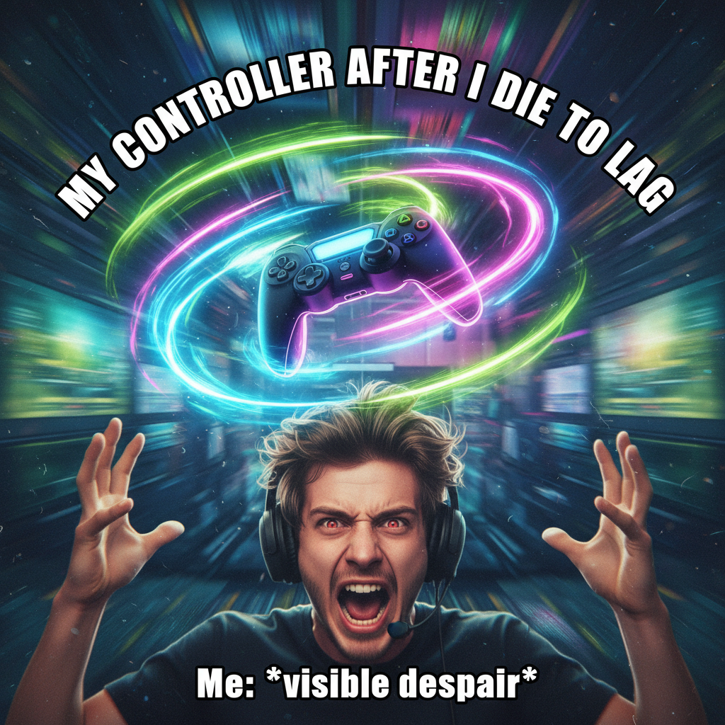 My controller just did a full 360 across the room. It wasn't my fault, it was the lag.