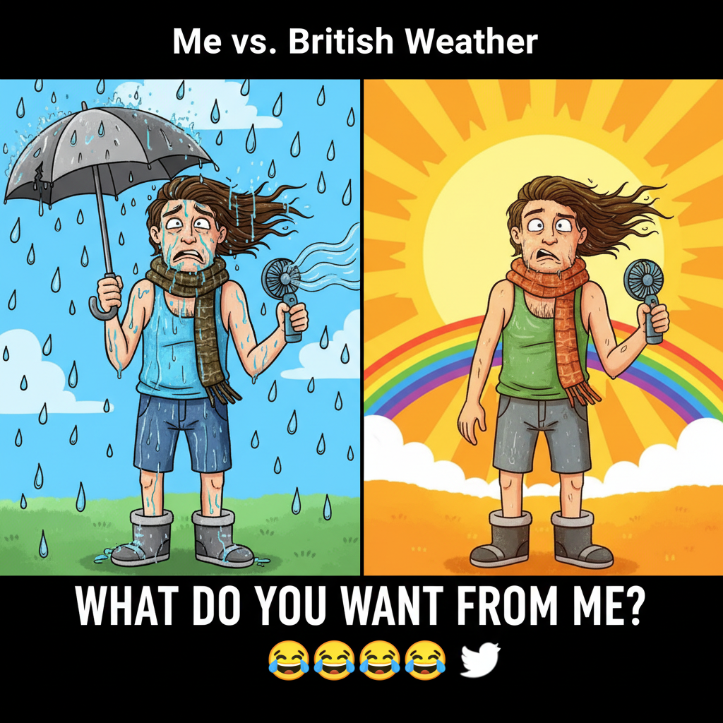 It's 100 degrees but also raining. My region has weather commitment issues.