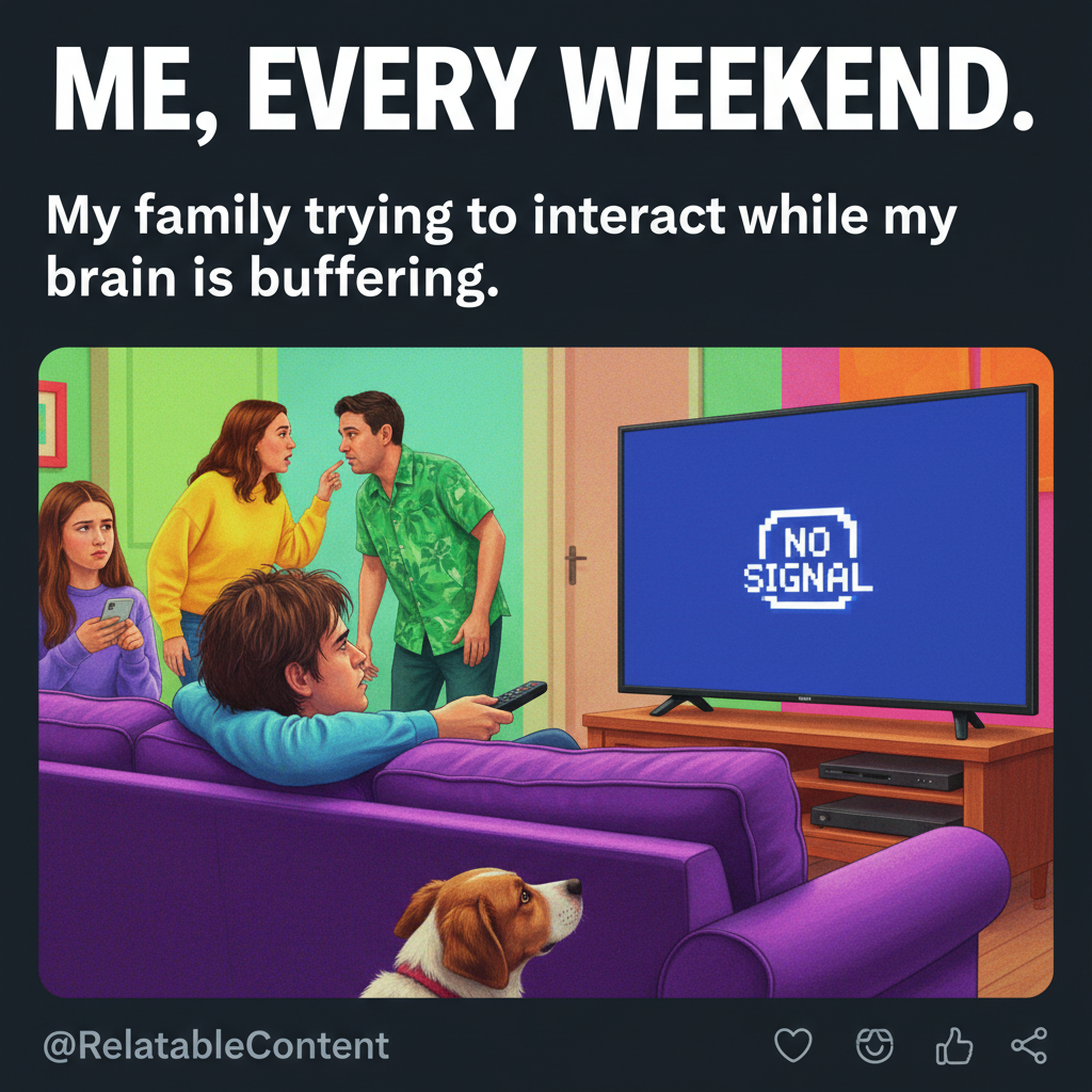 The wifi went down. I've resorted to talking to my family. Send help.