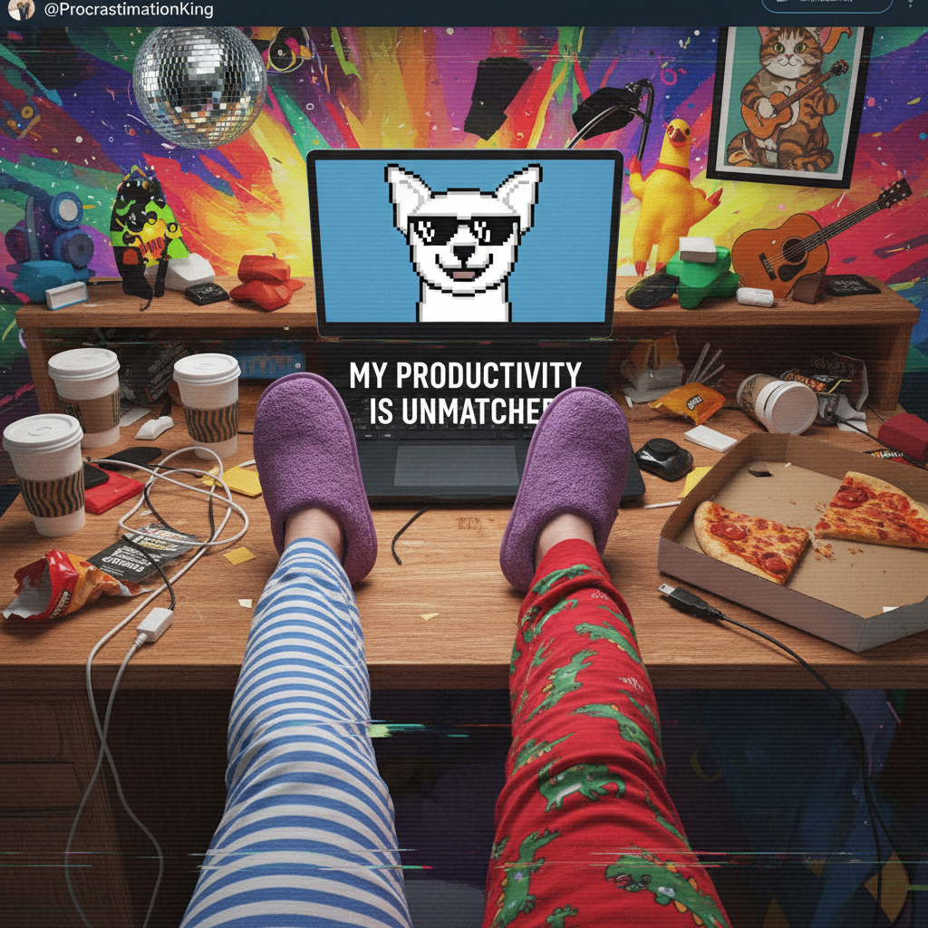 Just realized my 'work from home' outfit is yesterday's pajamas. Peak productivity achieved.