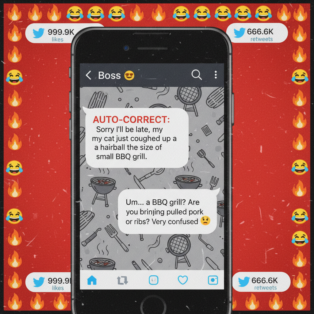 Autocorrect changed 'meeting' to 'meating'. My boss now thinks I'm planning a BBQ.
