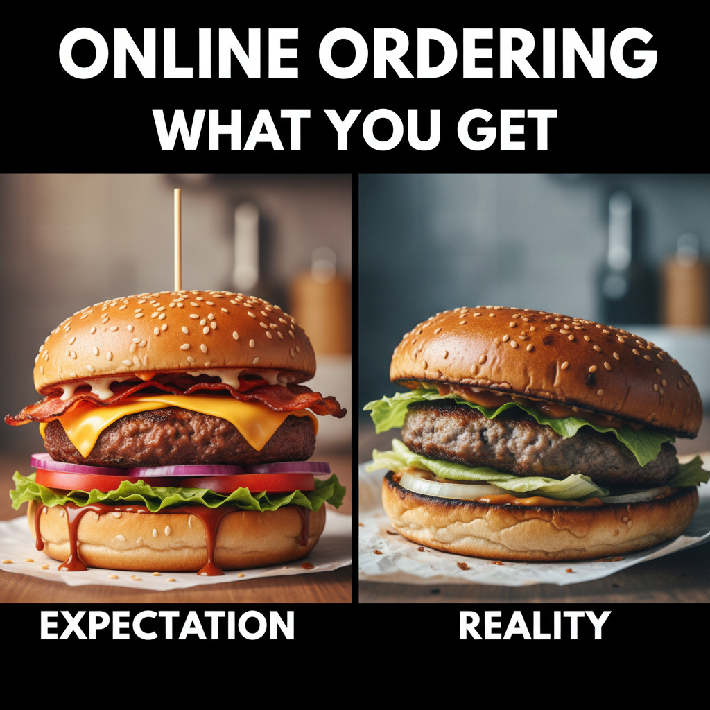 Ordered a gourmet burger, got a sad patty on a deflated bun. My expectations are in shambles.