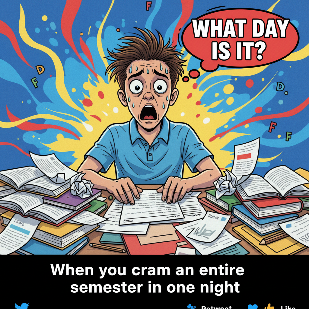 My brain during exams: 'You know this! Wait, no, you don't. Panic!'