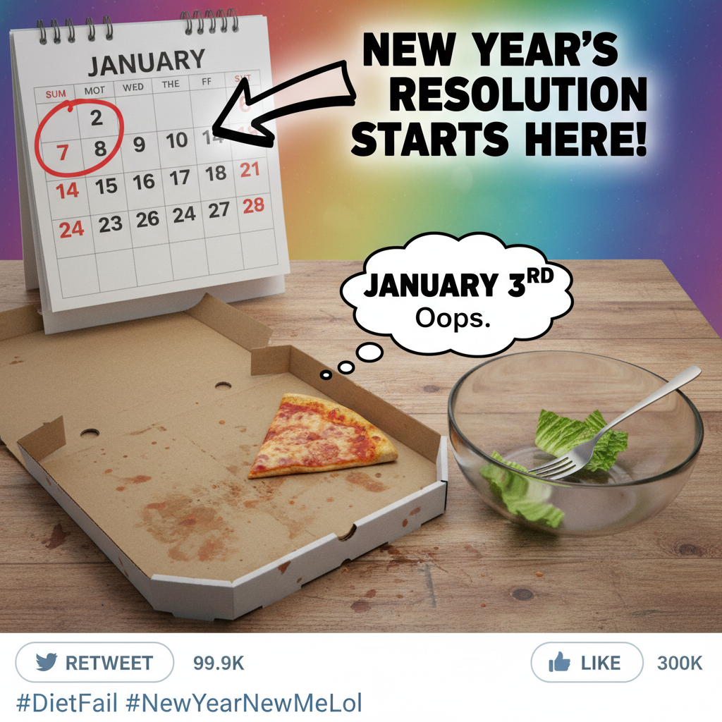 My New Year's resolution to 'eat healthier' lasted until January 2nd. Send pizza.