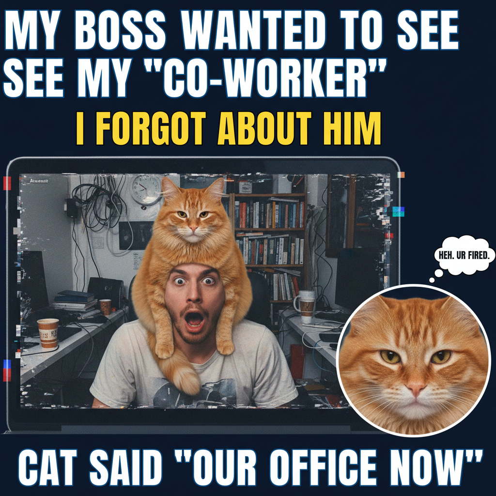 My mic was off the whole Zoom meeting. My camera? Not so much. My cat was the star.