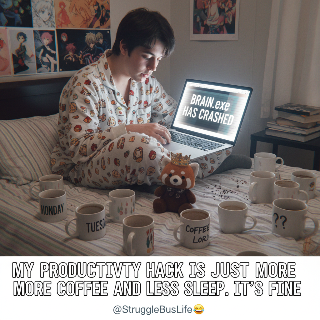 My WFH 'office' is just my bed with a laptop. Send help.