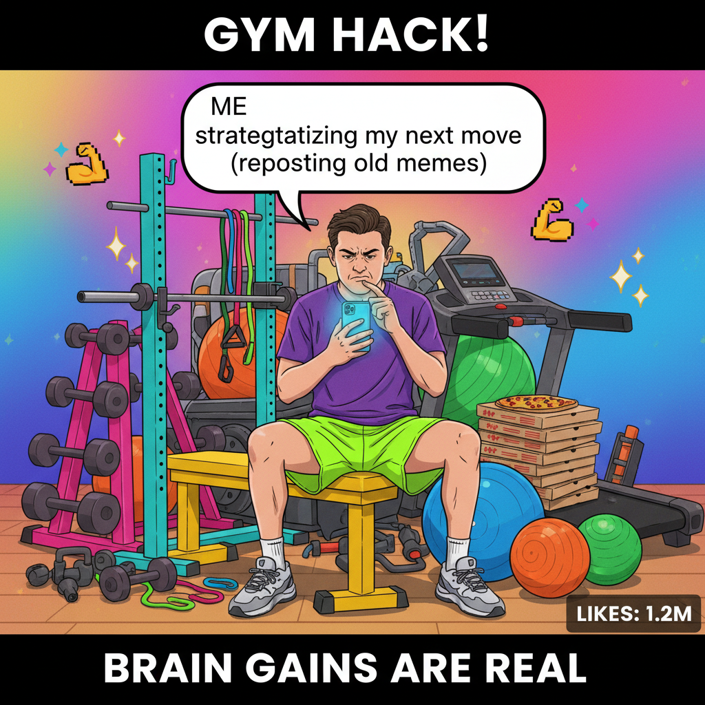 My gym routine: 5 mins exercise, 50 mins contemplating life choices.