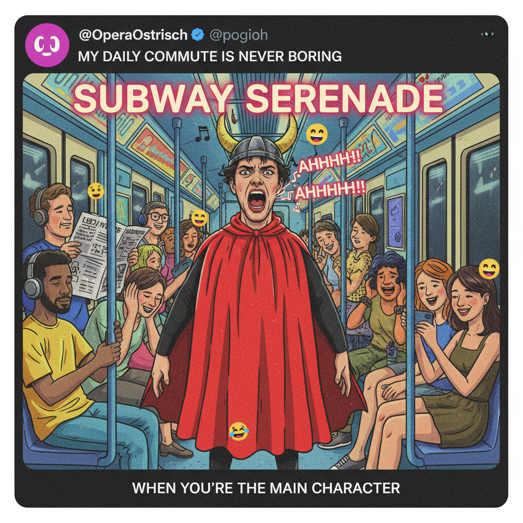 Just witnessed a full-on opera performance on the subway. Peak public transport energy.