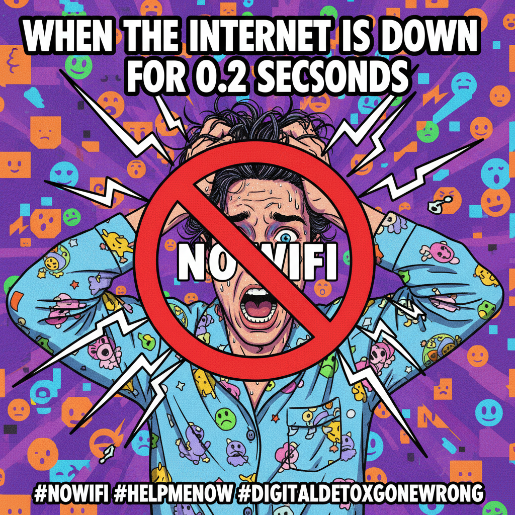 The 5 stages of grief when the WiFi goes down for more than 5 minutes. Panic is stage 1, 2, 3, 4, and 5.