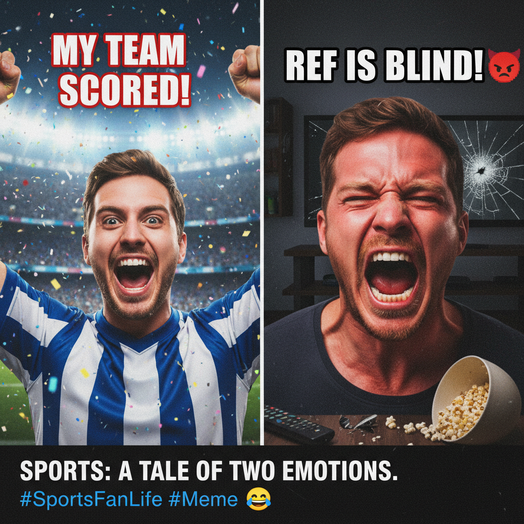 My team scores: 'WE ARE THE GREATEST DYNASTY EVER!' Opponent scores: 'RIGGED! FIRE EVERYONE!' #SportsFans