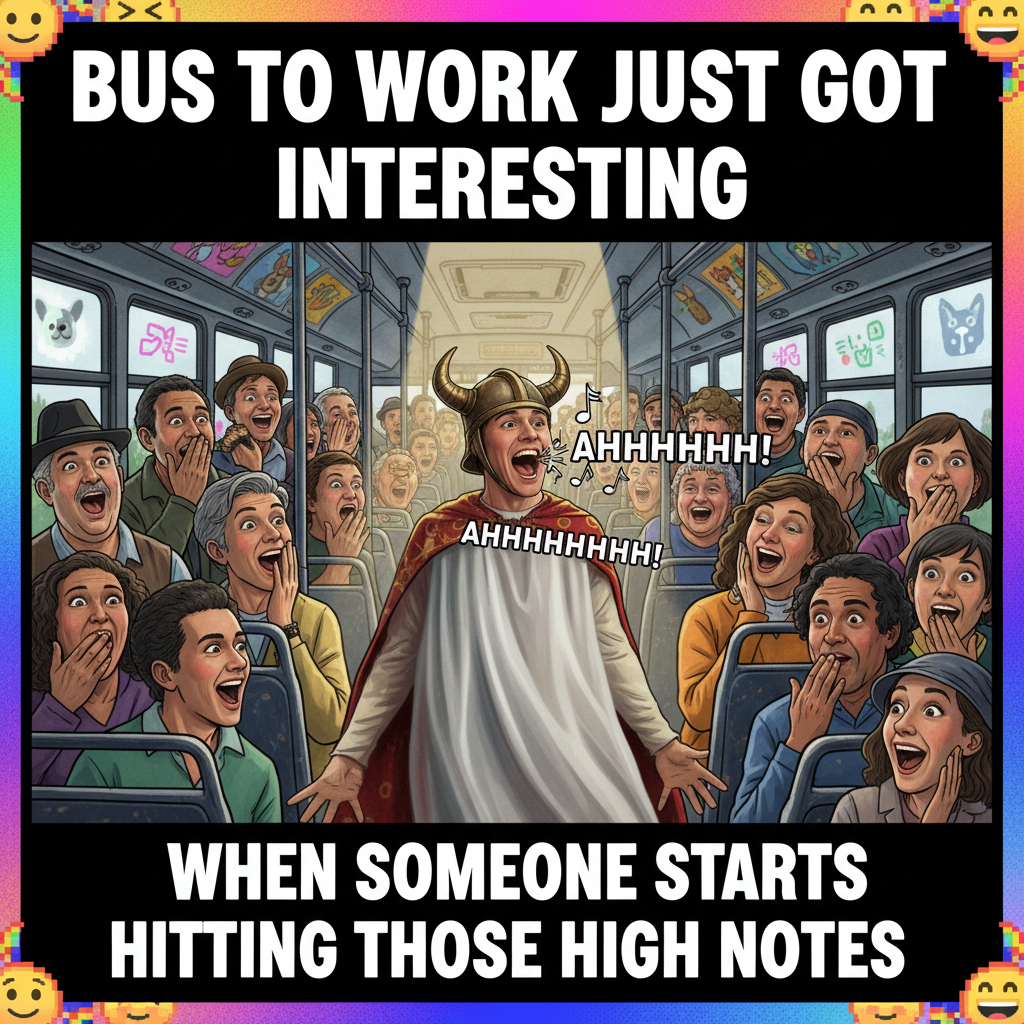 Just witnessed a full-on opera performance on the morning bus. Peak public transport.