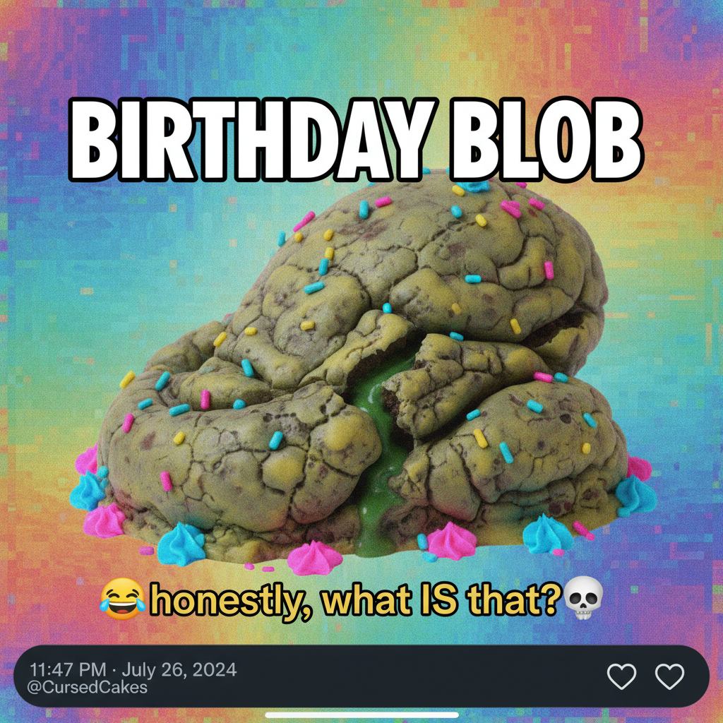 Attempted to make a 'healthy' cake. Now it looks like a deflated alien brain. Send help.