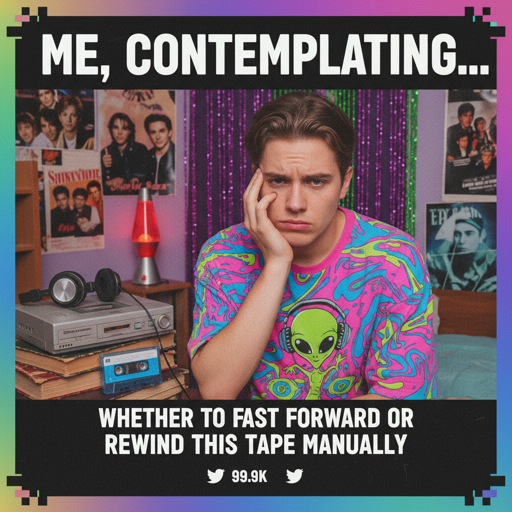 Just heard a song from my childhood and now I'm questioning all my life choices. The 90s hit different.