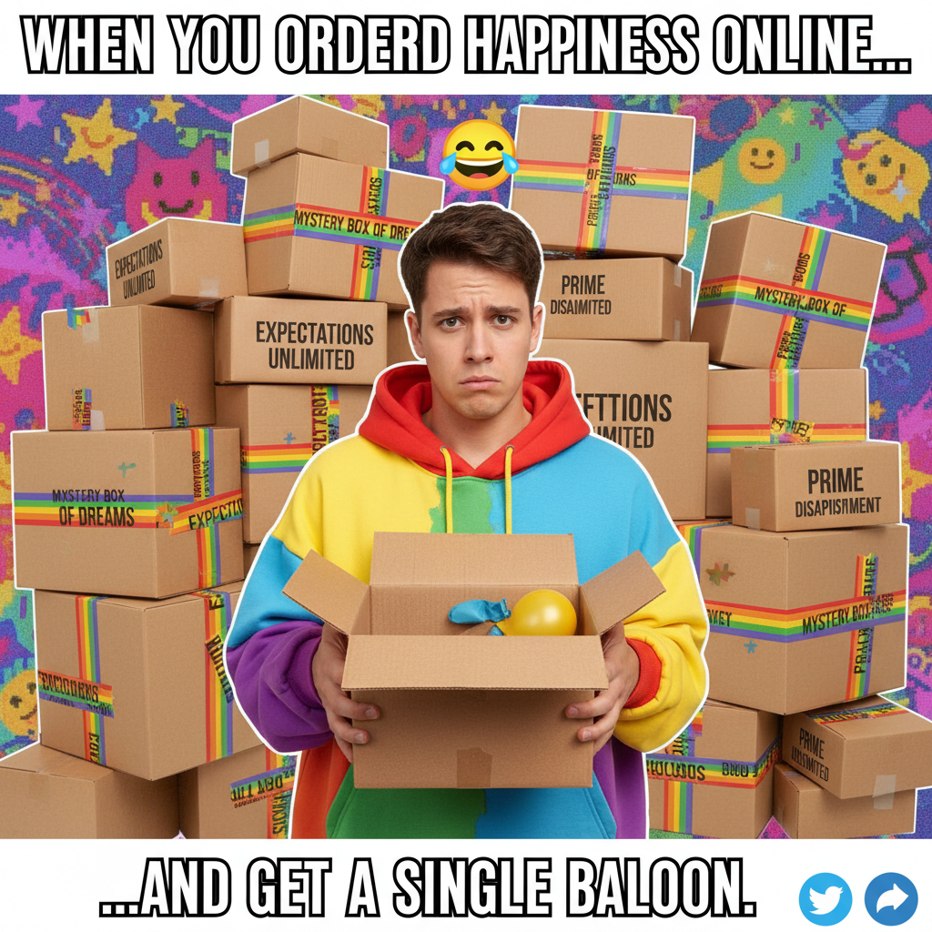 Me: 'I need this.' Package arrives: 'What IS this?' Online shopping is a mystery box.