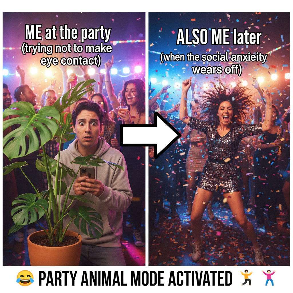 Introvert at a party vs. Extrovert at a party. We are not the same.