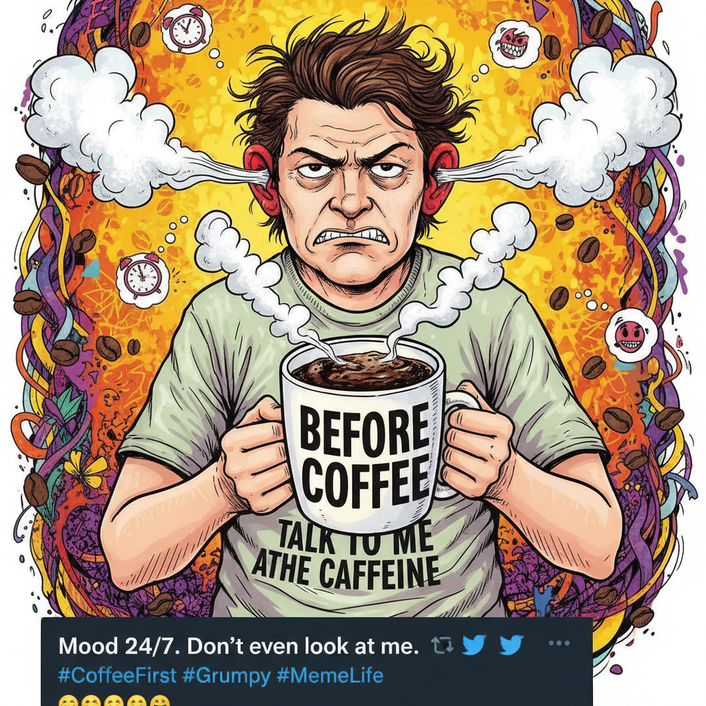 My blood type is coffee. My personality type is 'don't talk to me before it kicks in.'