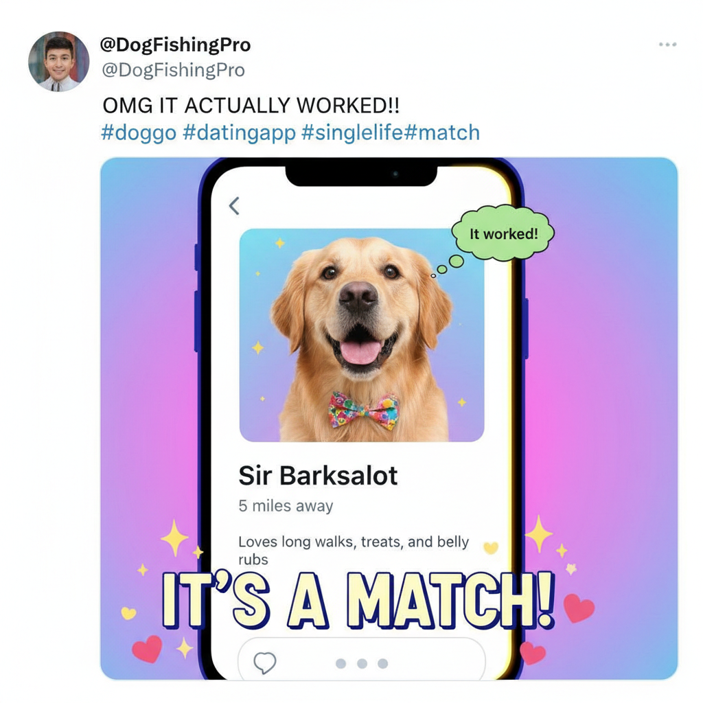 Swiped right on a dog, got a date with its owner. This is my dating app win.