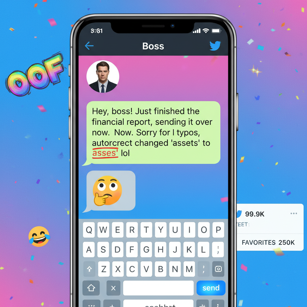 Autocorrect changed 'I'm coming' to 'I'm cumin.' My boss is still confused.