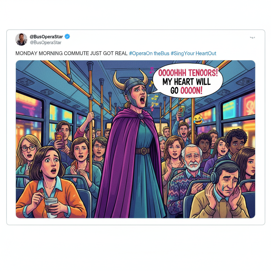 Just witnessed a full-blown opera performance on the bus. Public transport never disappoints.