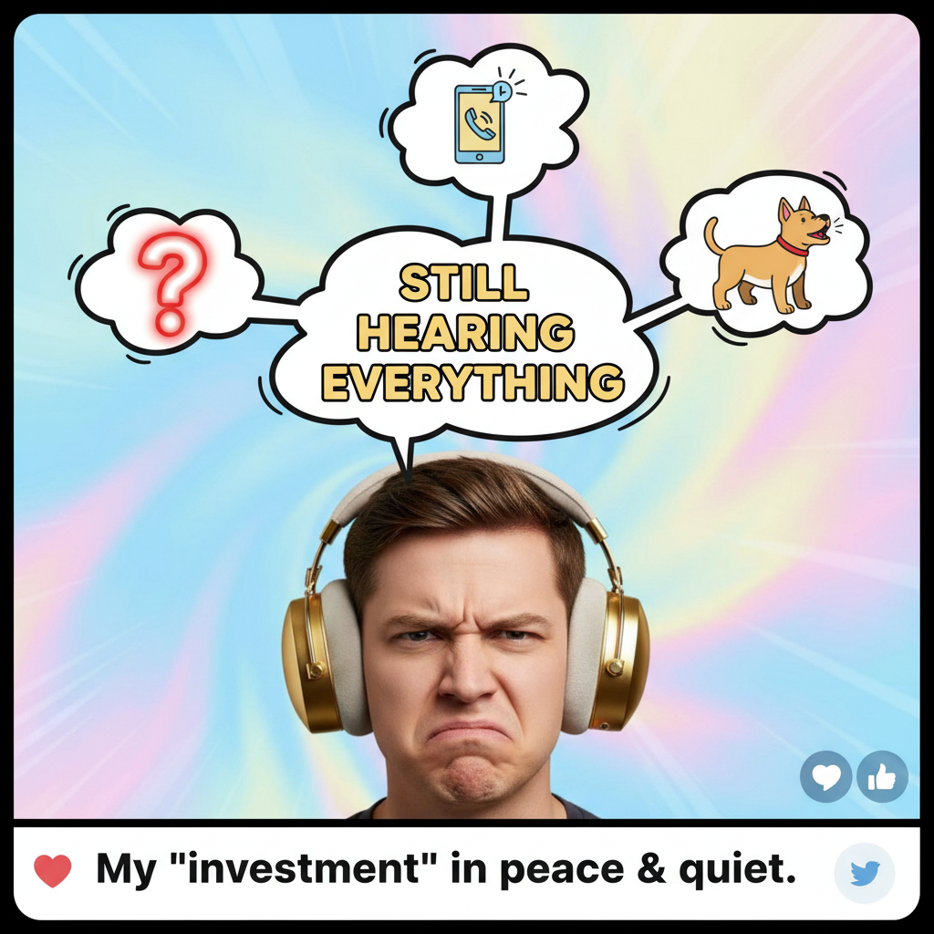 Bought 'noise-cancelling' headphones. Can still hear my own thoughts. 0/10.