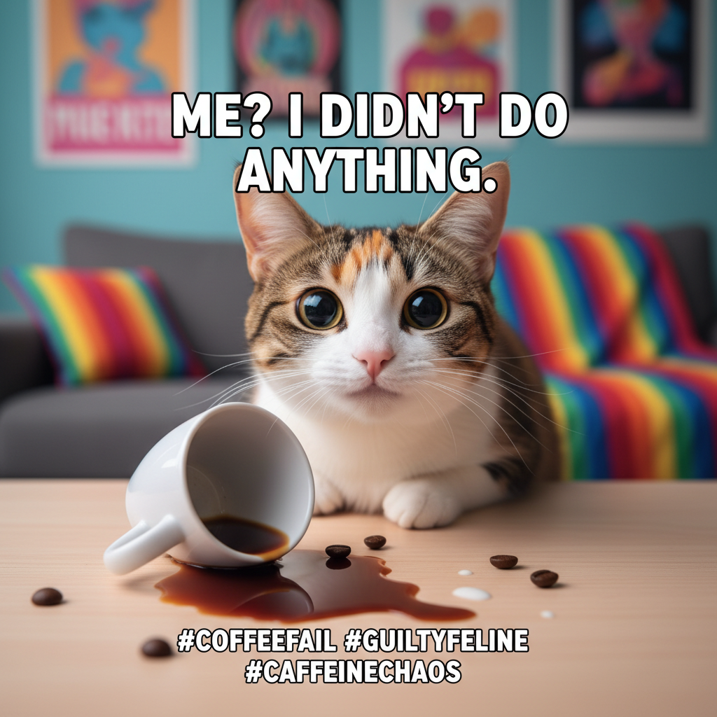 My cat just knocked over my coffee while staring me dead in the eyes. This is love.