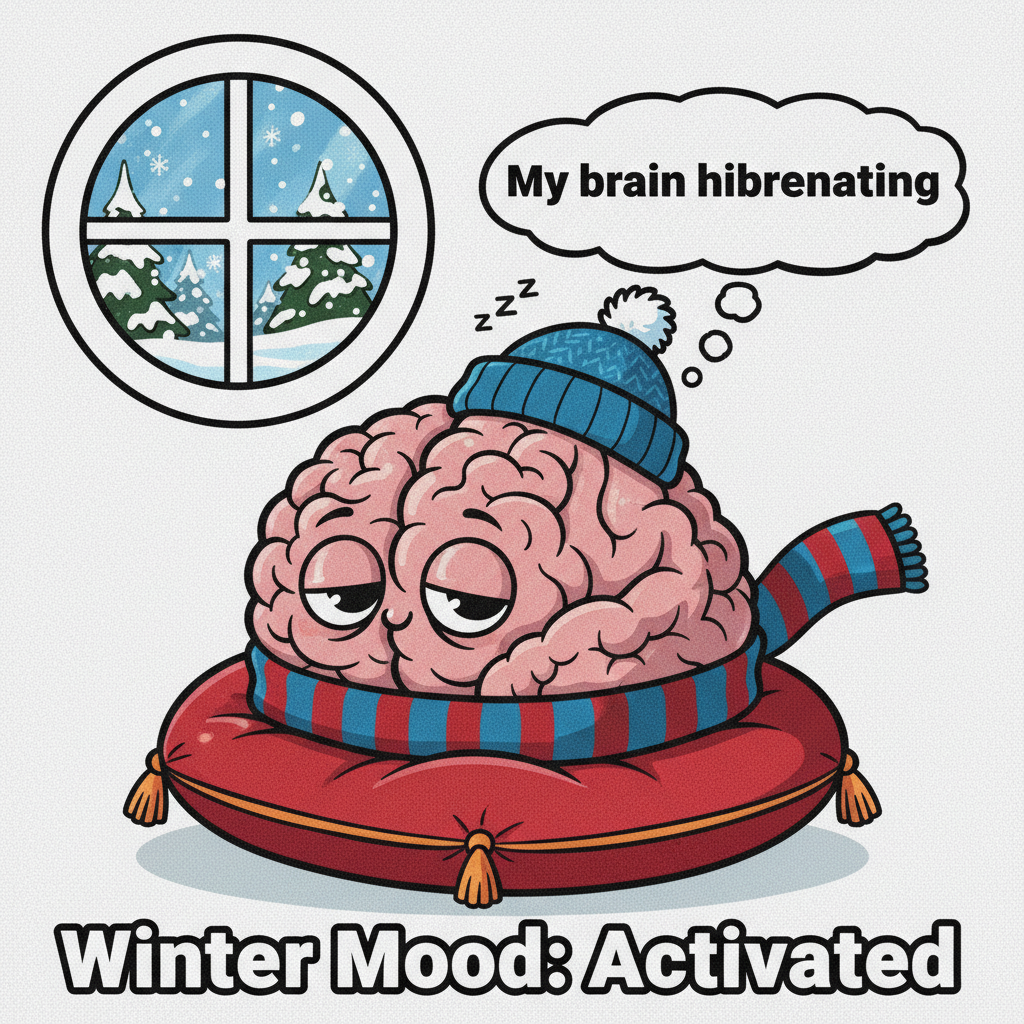 My brain cells during winter: 'It's too cold to function. Hibernate until spring.'