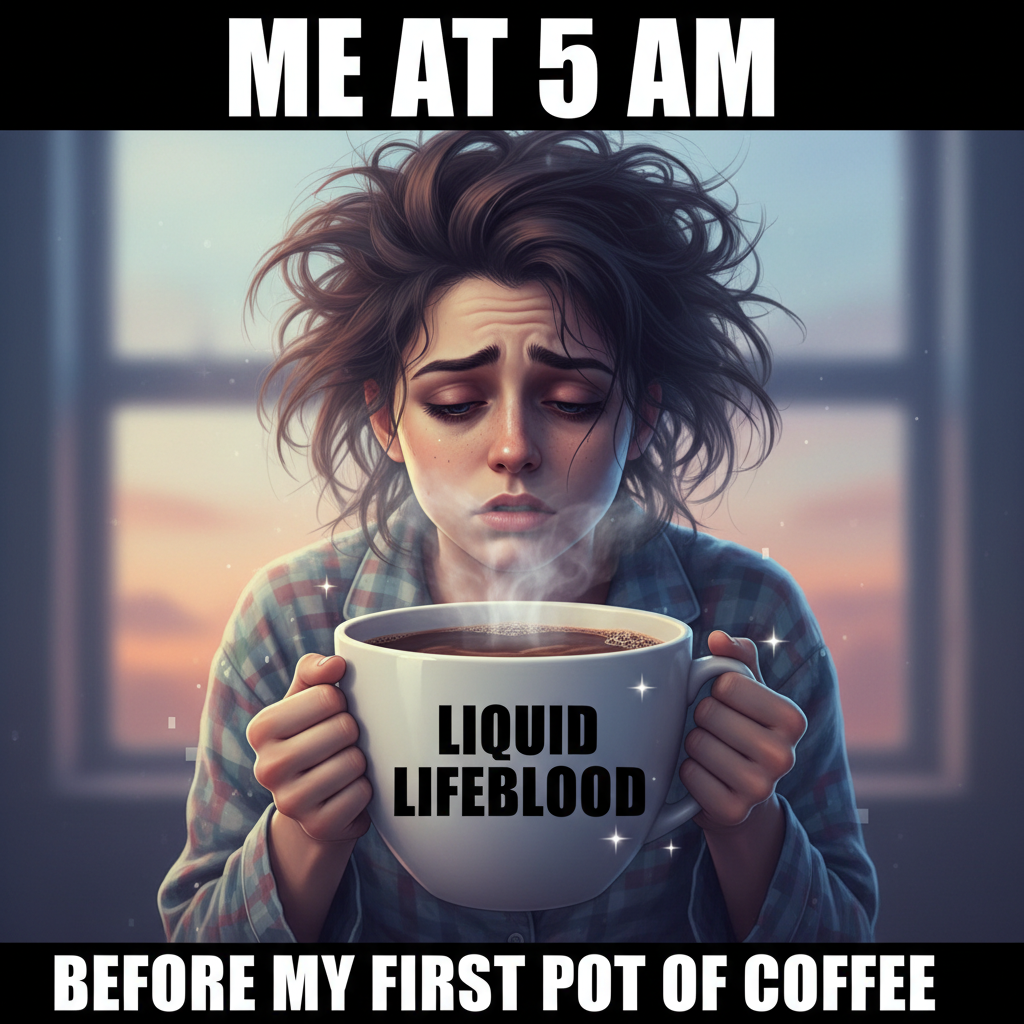 My blood type is coffee. My personality type is 'don't talk to me before it kicks in.'