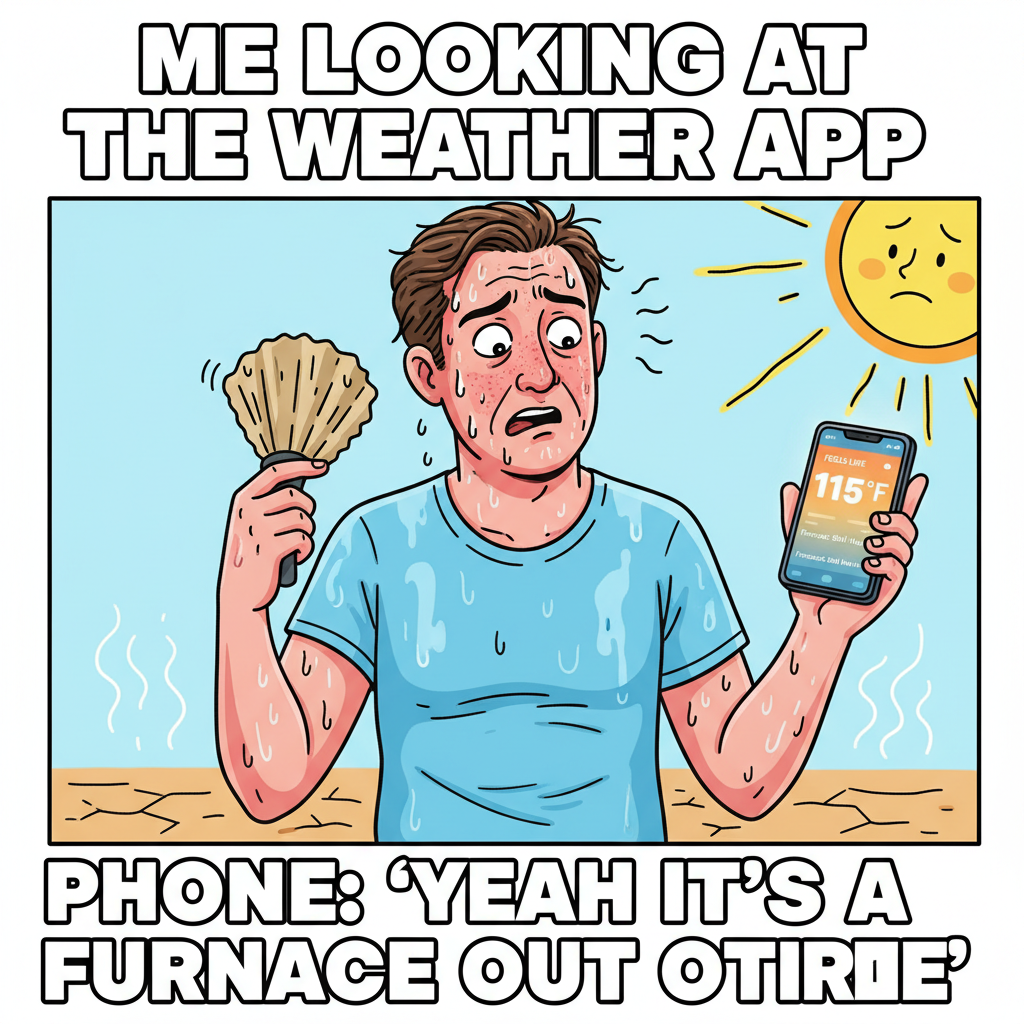 It's 70 degrees and sunny. My weather app says 'feels like 100.' What is this sorcery?