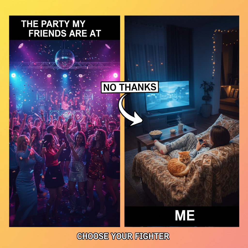 Friday night plans: wild party. Friday night reality: wild party with my cat and Netflix.