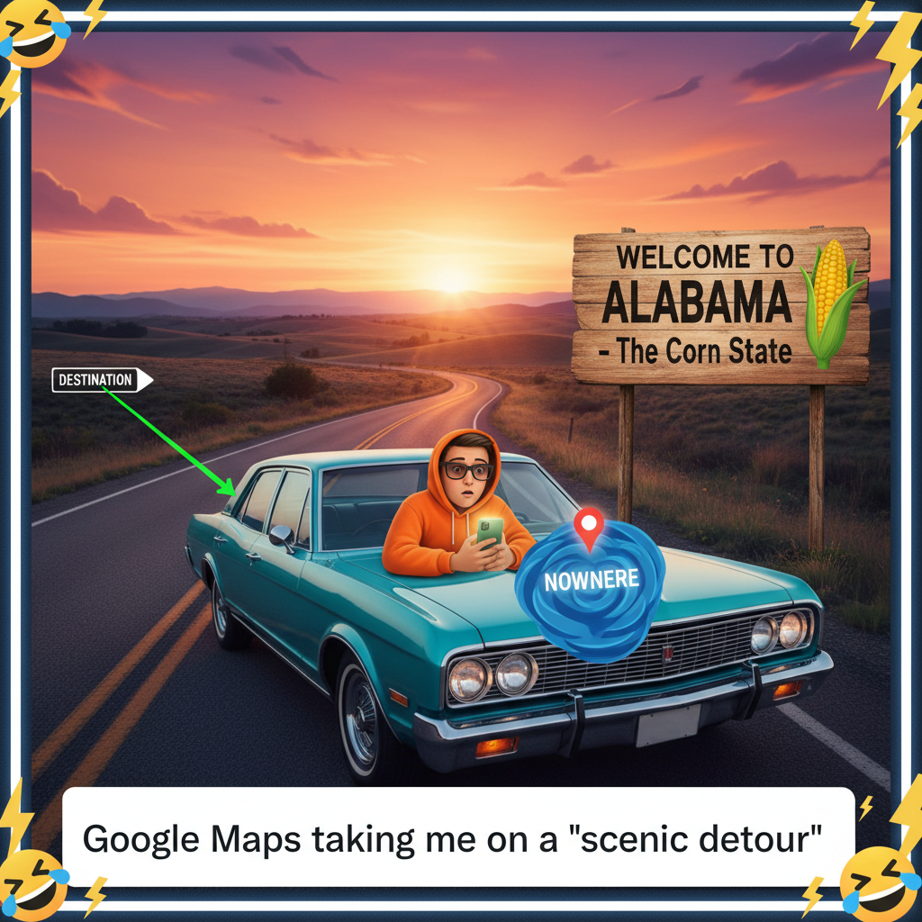 GPS told me to turn left. I turned right. Now I'm in a different state. Send snacks.