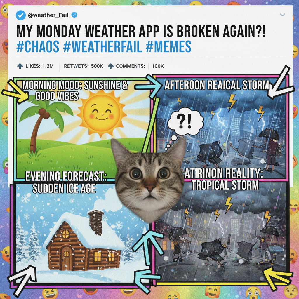 It's 70 degrees and raining, then snowing, then sunny. Pick a lane, Mother Nature! 🙄