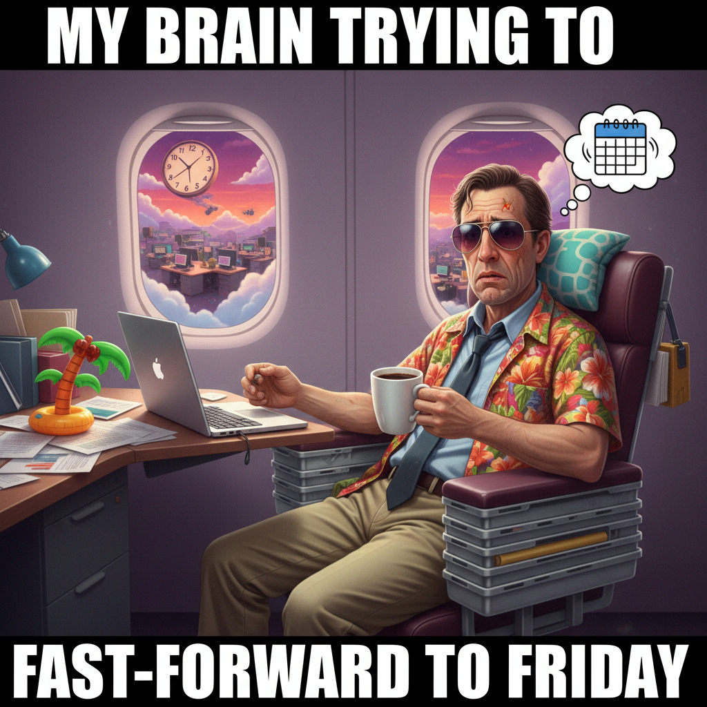 My brain on Monday morning: 'Are we there yet?' (to Friday)